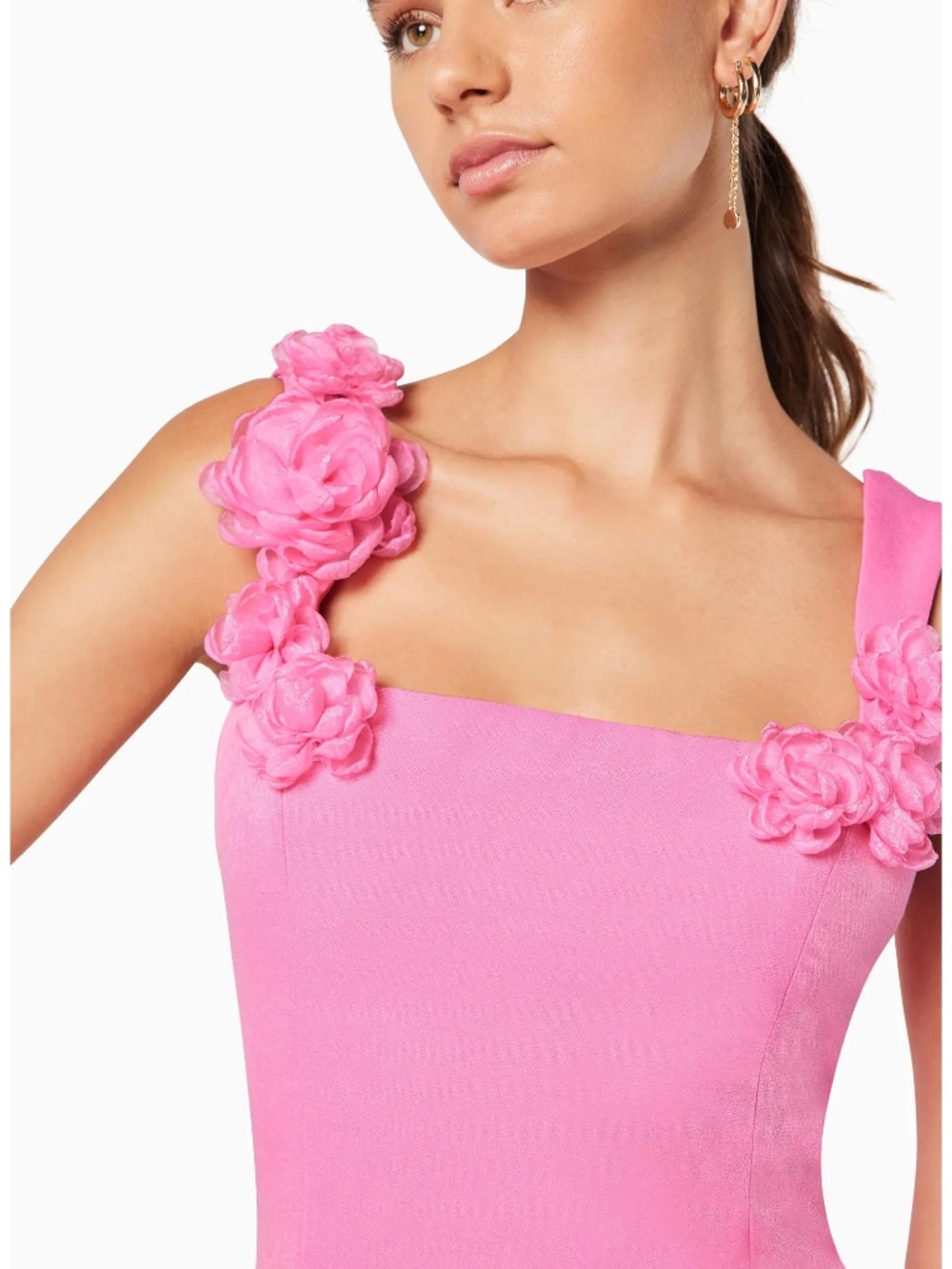 NWOT Elliatt Trompe Rosette Minidress Hot Pink 3D Floral Appliqué S $200 - Picture 6 of 7